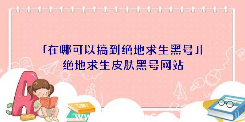 「在哪可以搞到绝地求生黑号」|绝地求生皮肤黑号网站